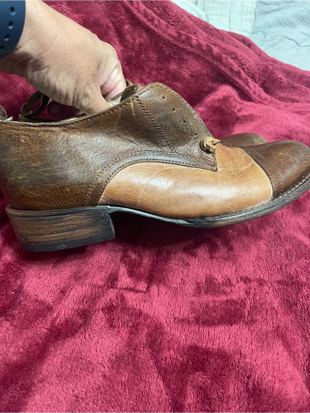 Freebird by Steven Mabel Two-Tone Brown Leather Ankle Booties size 7